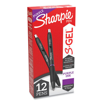 Sharpie® S-Gel™ S-gel High-performance Gel Pen, Retractable, Medium 0.7 Mm, Purple Ink, Black Barrel, Dozen freeshipping - TVN Wholesale